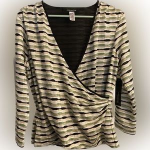 NWT Jones New York Gatsby Faux Wrap Top